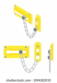 Chain door lock. Without outline.