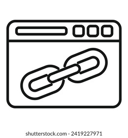Chain engine seo icon outline vector. Online boost. Explore website