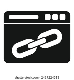 Chain engine seo icon simple vector. Online boost. Explore website