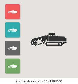 Chain excavator - vector icon. Symbol for web, infographics, print design and mobile UX/UI kit. Vector illustration, EPS10.