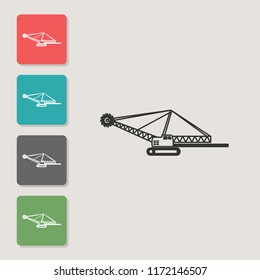 Chain excavator - vector icon. Symbol for web, infographics, print design and mobile UX/UI kit. Vector illustration, EPS10.