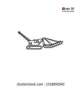 Chain excavator - vector icon. Symbol for web, infographics, print design and mobile UX/UI kit. Vector illustration, EPS10.