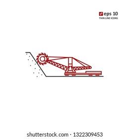 Chain excavator - vector icon. Symbol for web, infographics, print design and mobile UX/UI kit. Vector illustration, EPS10.