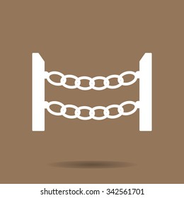 Chain, fence, army icon  
