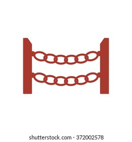 Chain, fence, army icon vector image.  