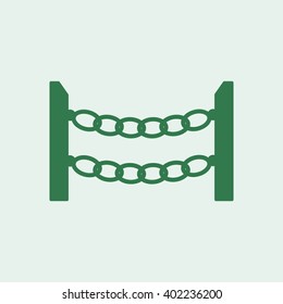 Chain, fence, army icon vector image.  