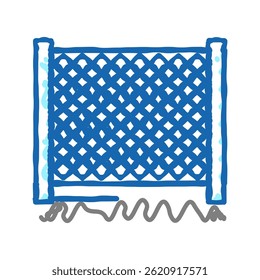 vetor de esboço de ícone de doodle de cerca de cadeia. sinal de cerca de cadeia. ilustração de símbolo isolado