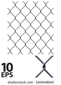 Chain Fence. Pattern for continuous replicate. Realistic vector 3d illustration
