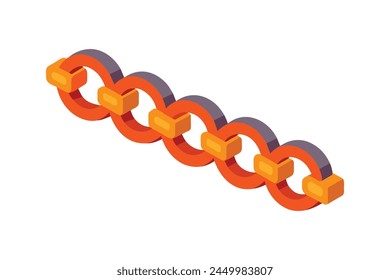 Chain flat vector illustration on white background