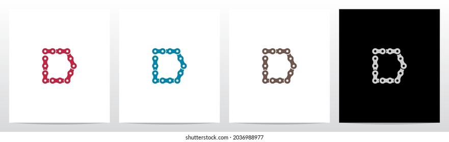 Chain Forming Letter Logo Design D 