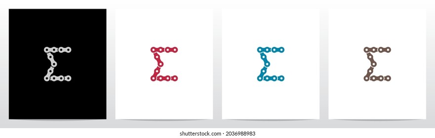 Chain Forming Letter Logo Design E 