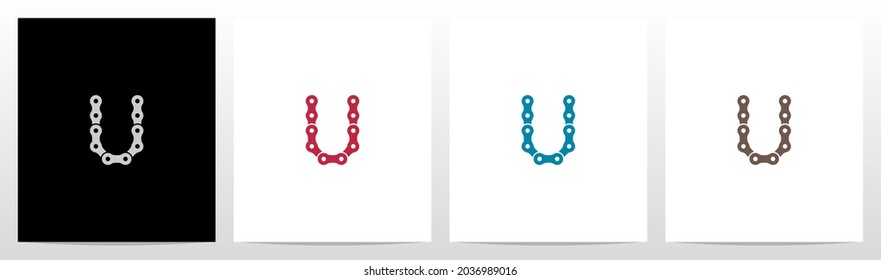 Chain Forming Letter Logo Design U 