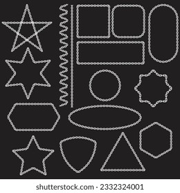 chain frame border pattern vector set