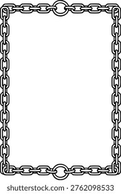 Chain frame on the white isolated background.