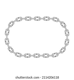 Chain frame oval, vector illustration, design, icon, sticker, flat line

