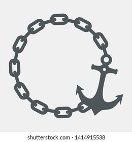Chain frame sea anchor vector illustration cut