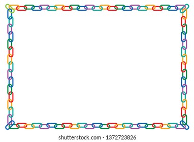 chain frame. vector colorful chain frame