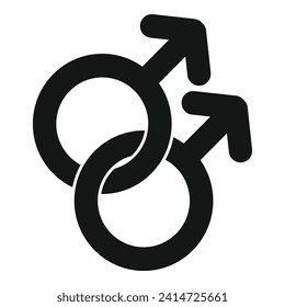 Icono de cadena de géneros vector simple. Identidad de género. Estrogen hetero trans