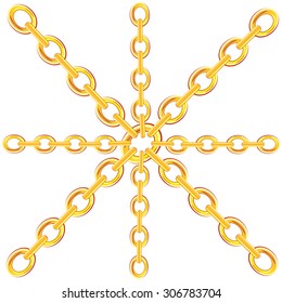 Chain from gild on white background is insulated