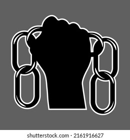 Chain in hand vector illustration. Juneteenth concept.