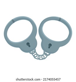 vector de caricatura de icono de esposas de cadena. Cárcel policial. Arresto delictivo