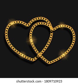 Chain Heart Love Background. Vector Illustration EPS10