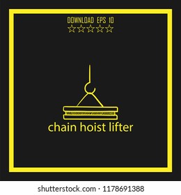 chain hoist lifter sketch vector icon