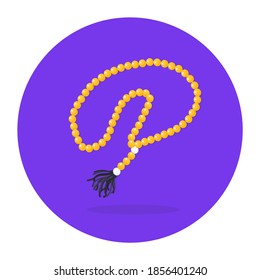 A chain of holy beads showing concept of prayer beads icon, holy rosary