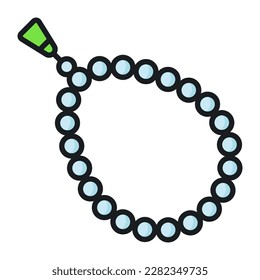 A chain of holy beads for worship concept of tasbih, holy rosary icon