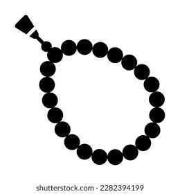 A chain of holy beads for worship concept of tasbih, holy rosary icon