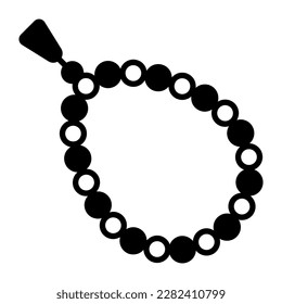 A chain of holy beads for worship concept of tasbih, holy rosary icon