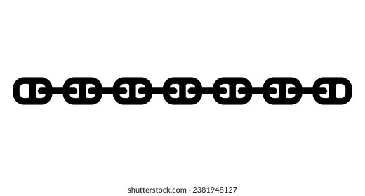 Chain icon. Black silhouette. Horizontal front side view. Vector simple flat graphic illustration. Isolated object on a white background. Isolate.