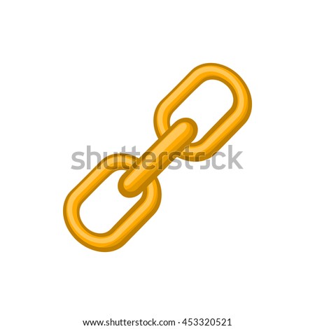 Chain icon in cartoon style isolated on white background. Metal symbol