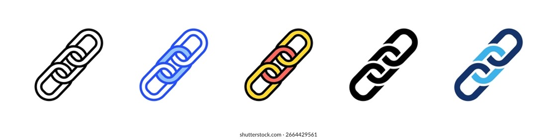 Chain Icon Collection With Multiple Styles