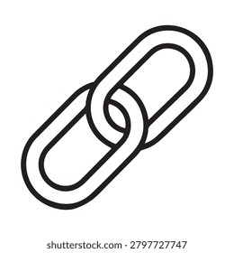 Chain icon composed of two interlocking metal links with connection, security