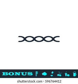 Chain icon flat. Black pictogram on white background. Vector illustration symbol and bonus button