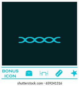 Chain icon flat. Blue pictogram on dark background. Vector illustration symbol and bonus icons