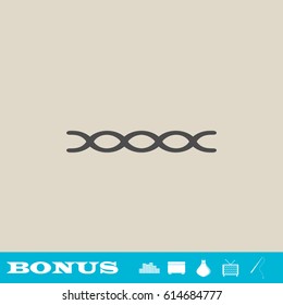 Chain icon flat. Grey pictogram on light background. Vector illustration symbol and bonus button real estate, ottoman, vase, tv, fishing rod