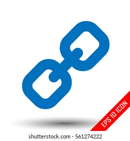 Chain icon. Flat icon of chain isolated on white background. Vector illustration.