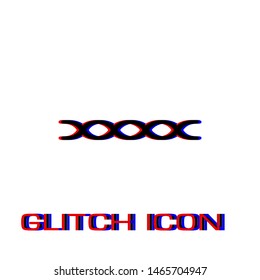 Chain icon flat. Simple pictogram - Glitch effect. Vector illustration symbol
