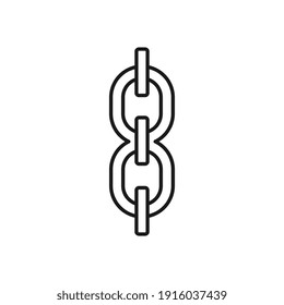Chain Icon in flat style isolated on white background. Connection symbol