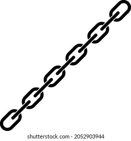 Icono de cadena con estilo plano. Ilustraciones de iconos aislados de cadenas vectoriales, estilo sencillo.