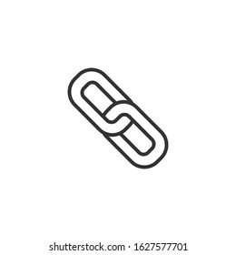 Chain icon in flat style. Network hyperlink vector illustration on white isolated background. Attach business concept.