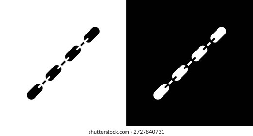 Kettensymbol Flache Vektorgrafik. Einfache schwarze Symbole