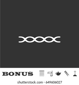 Chain icon flat. White pictogram on black background. Vector illustration symbol and bonus icons