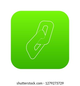 Chain icon green vector isolated on white background