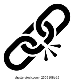 Kettensymbol einzeln auf weißem Hintergrund
