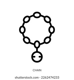 chain icon. Line Art Style Design Isolated On White Background