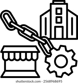 Chain Icon Line Vector Illustration