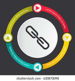chain icon. link infographics template